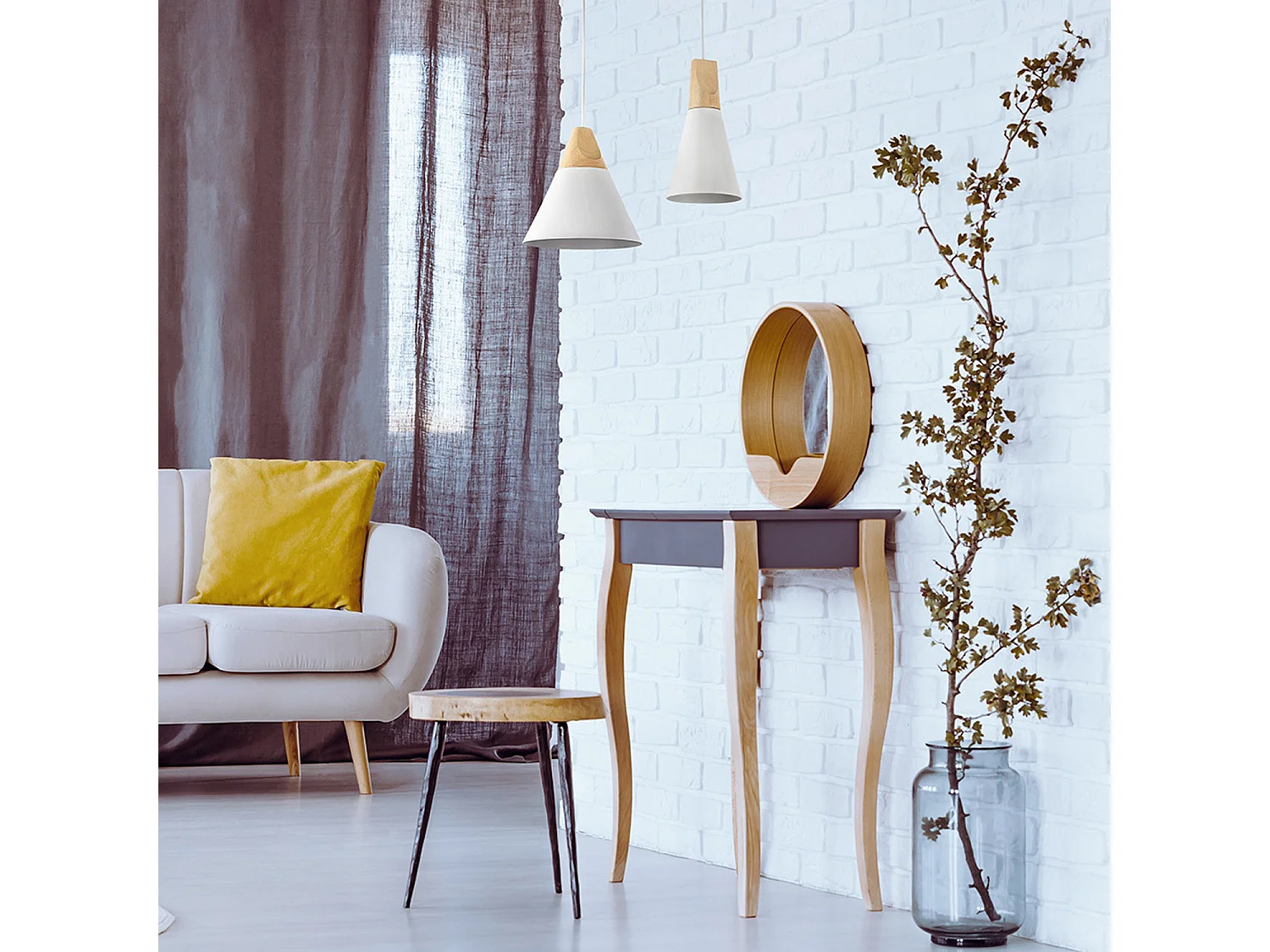 Bicones Dome Decken-Pendelleuchte Weiß, 1-flammig, E27