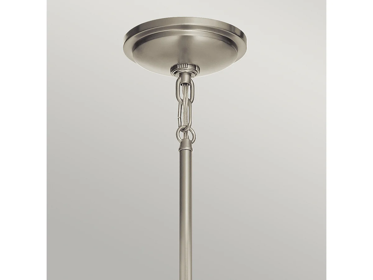 Elstead Kichler Tollis Globe Pendel Taklampa Borstad Nickel & Vit
