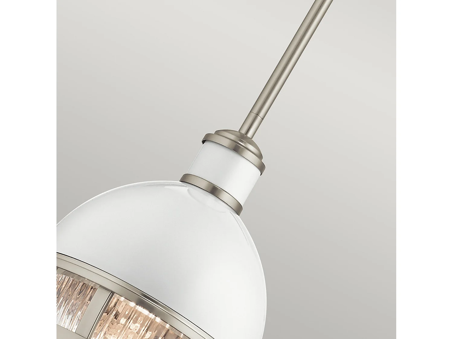 Elstead Kichler Tollis Globe Suspension Plafonnier Nickel Brossé & Blanc