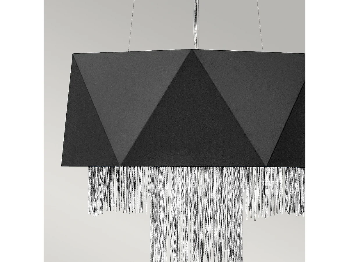 Elstead Zuma 6 licht Anhänger, Satinschwarz, Silber, E27