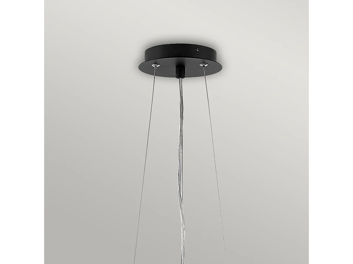 Suspension à 6 lumières Elstead Zuma, noir satiné, argent, E27