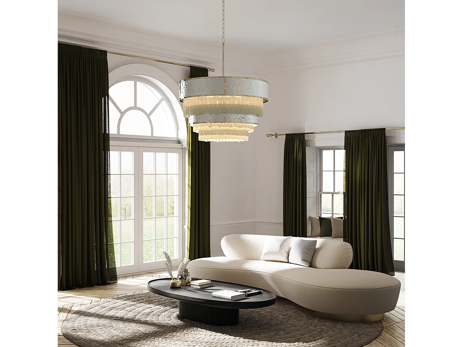 Elstead Hinkley Reverie Zylindrische Pendel-Deckenleuchte Champagner-Gold