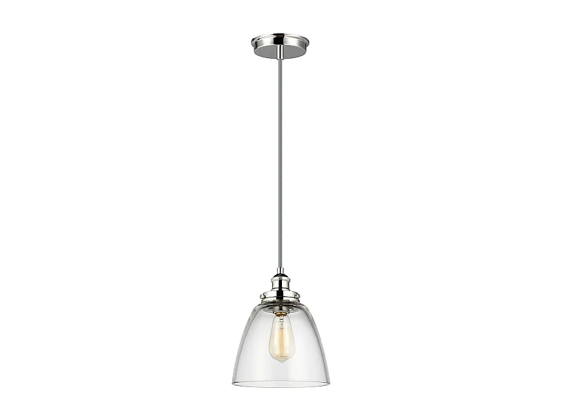Elstead Baskin - 1 licht Dome Deckenanhänger aus poliertem Nickel, E27