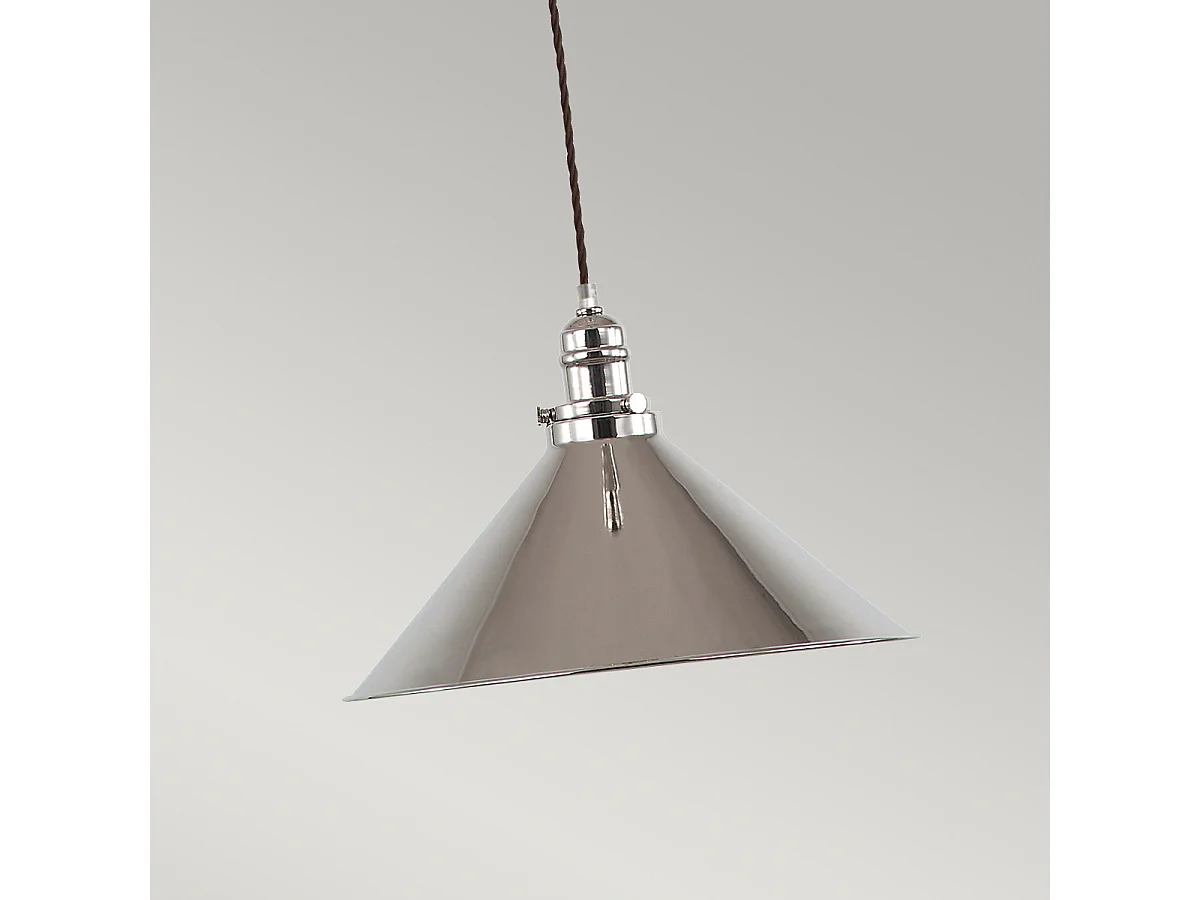 Elstead Provence Luminaire suspendu à 1 ampoule en forme de dôme, nickel poli, E27
