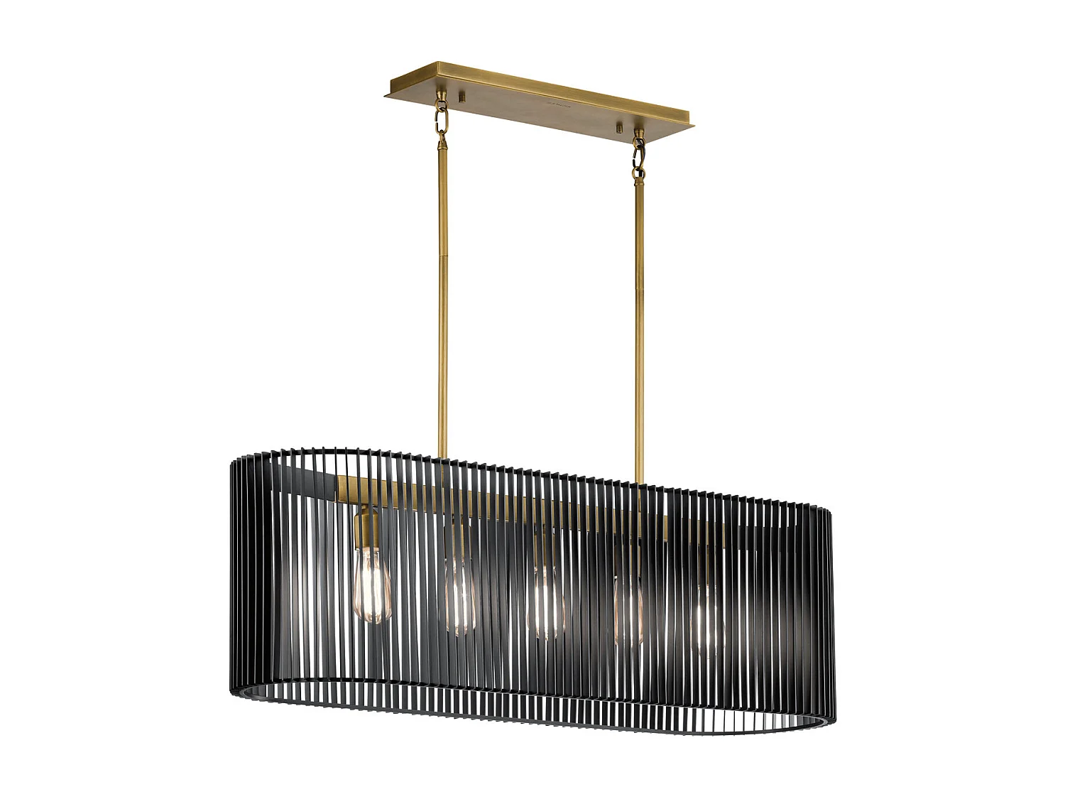 Elstead Kichler Linara Plafoniera a sospensione con struttura in filo nero e ottone naturale