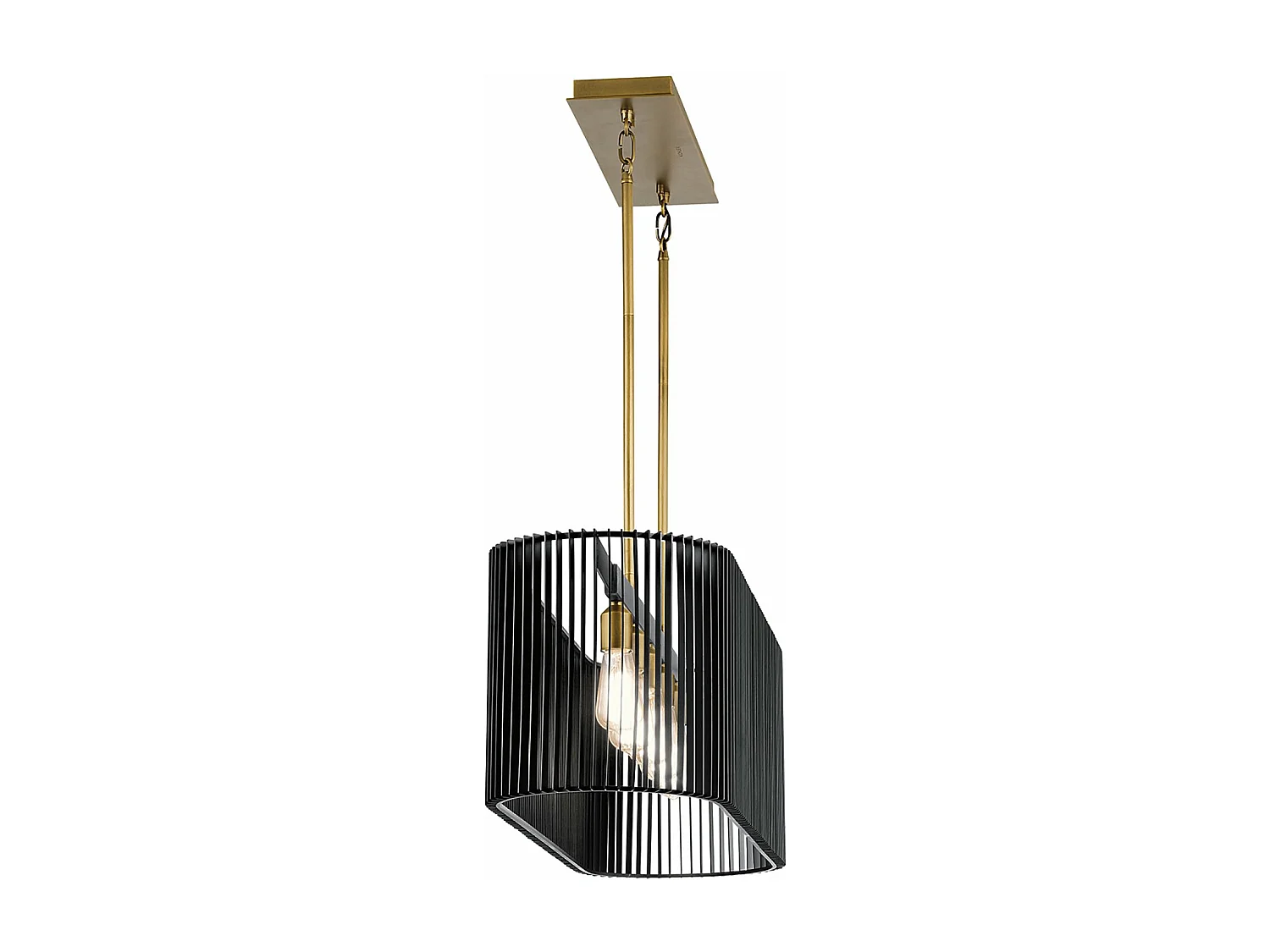 Elstead Kichler Linara Plafoniera a sospensione con struttura in filo nero e ottone naturale