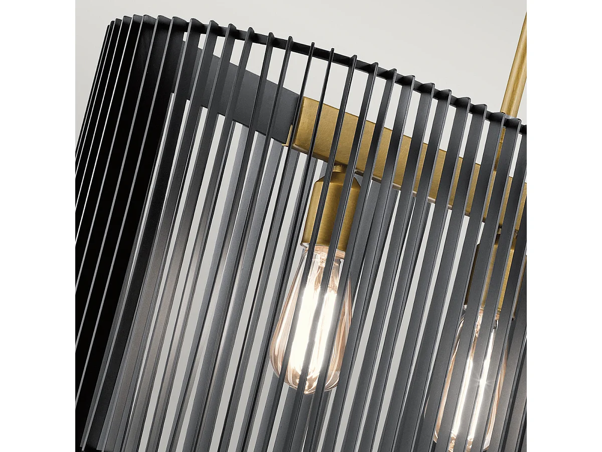 Elstead Kichler Linara Plafoniera a sospensione con struttura in filo nero e ottone naturale