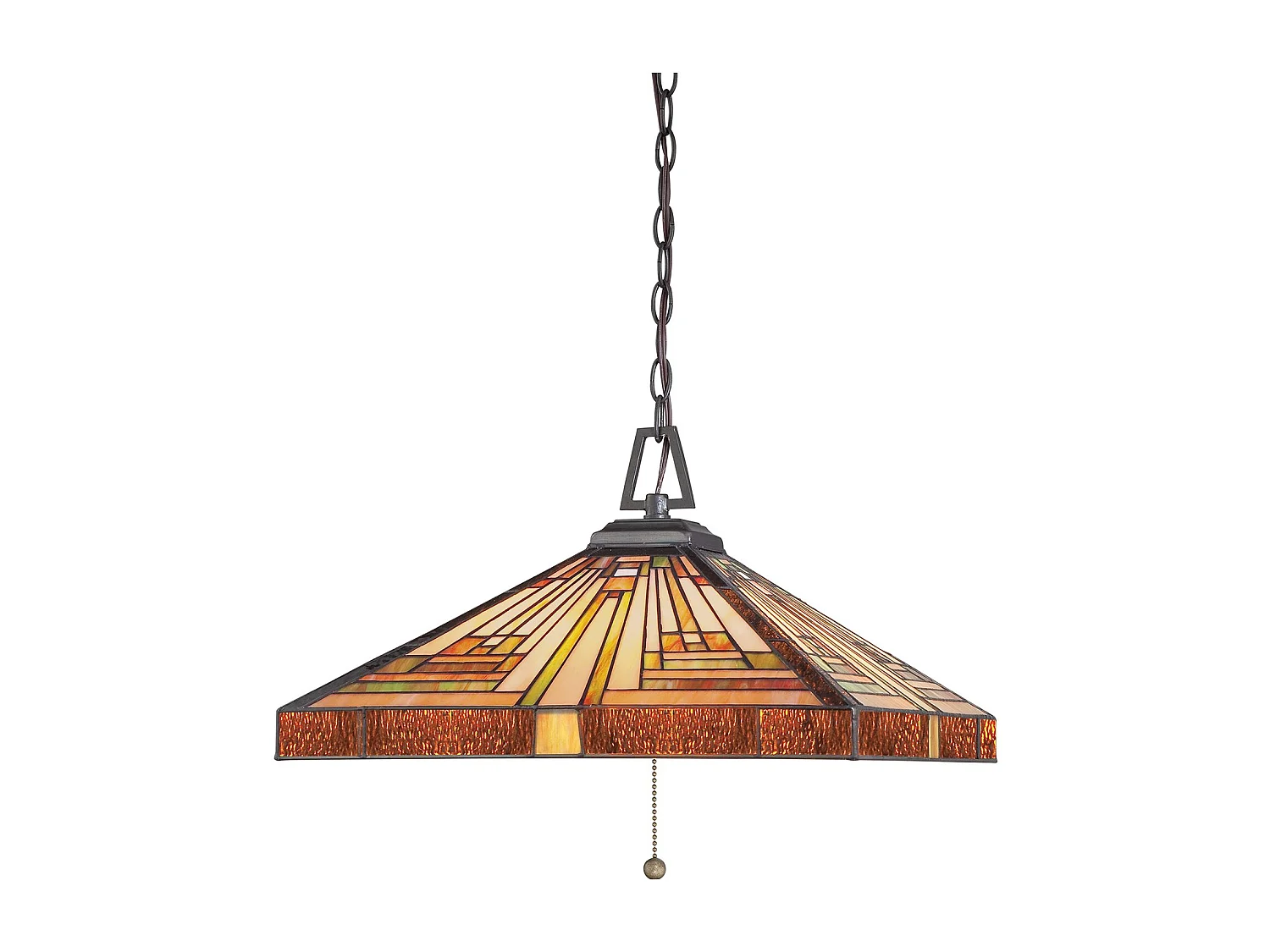 Elstead Stephen - 3 leichte Tiffany Deckenanhänger Vintage Bronze, E27