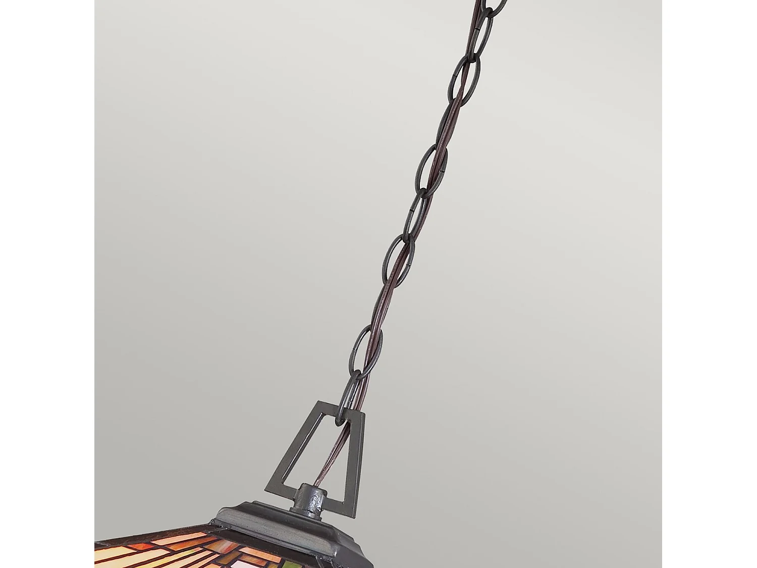 Elstead Stephen - 3 leichte Tiffany Deckenanhänger Vintage Bronze, E27