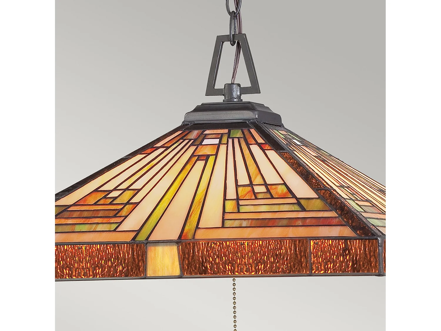 Elstead Stephen - 3 leichte Tiffany Deckenanhänger Vintage Bronze, E27