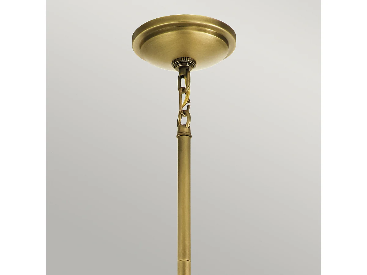 Elstead Kichler Tollis Globe Pendel-Deckenleuchte Naturmessing & Weiß