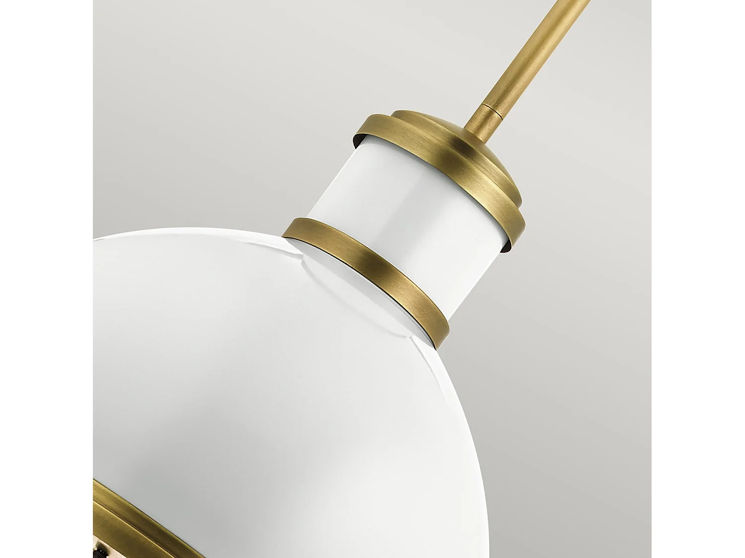 Elstead Kichler Tollis Globe Pendel-Deckenleuchte Naturmessing & Weiß