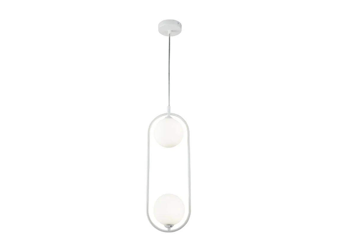 Ring Globe Decken-Pendelleuchte Weiß, 2-flammig, G9