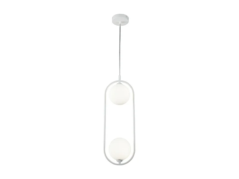 Ring Globe Decken-Pendelleuchte Weiß, 2-flammig, G9