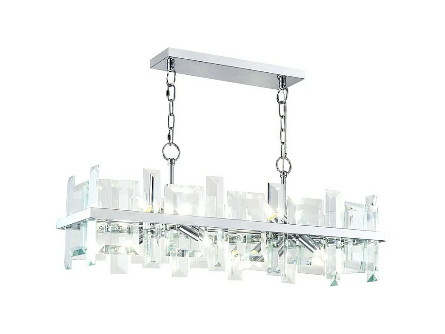 Cerezo Lámpara Colgante de Techo Cromada, 8 Luces, E14