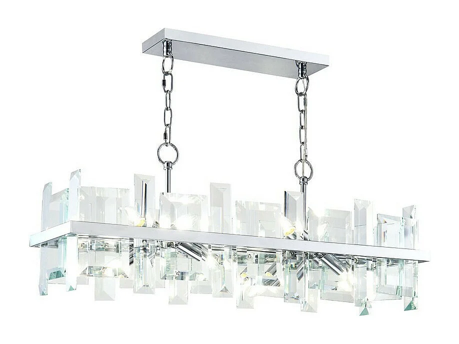 Cerezo Lampada a Sospensione da Soffitto Cromata, 8 Luci, E14