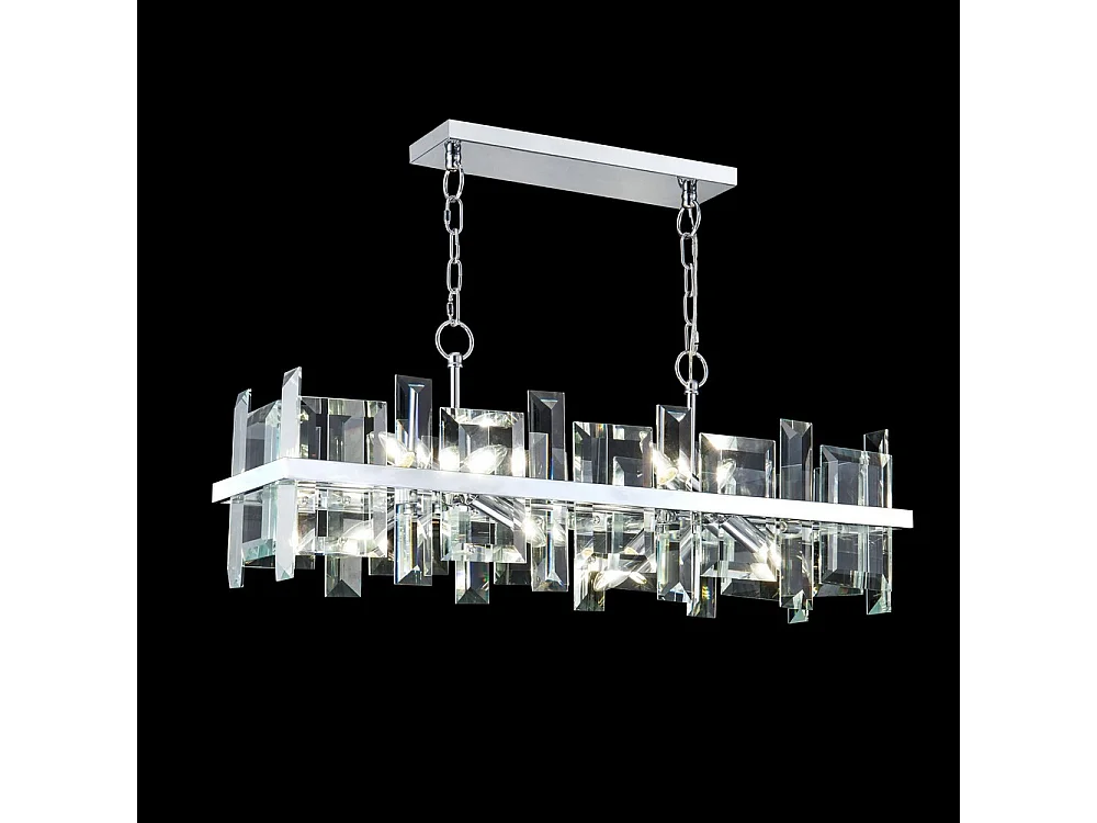 Cerezo Lampada a Sospensione da Soffitto Cromata, 8 Luci, E14