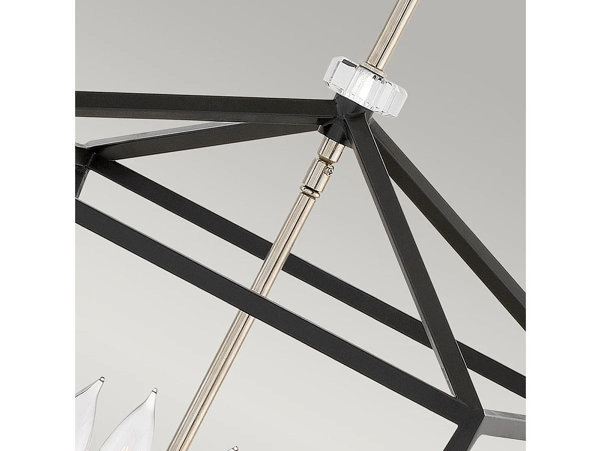 Elstead Hinkley Stinson Laternen Pendelleuchte Schwarz mit poliertem Nickel