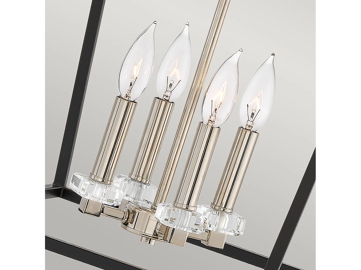 Elstead Hinkley Stinson Laternen Pendelleuchte Schwarz mit poliertem Nickel