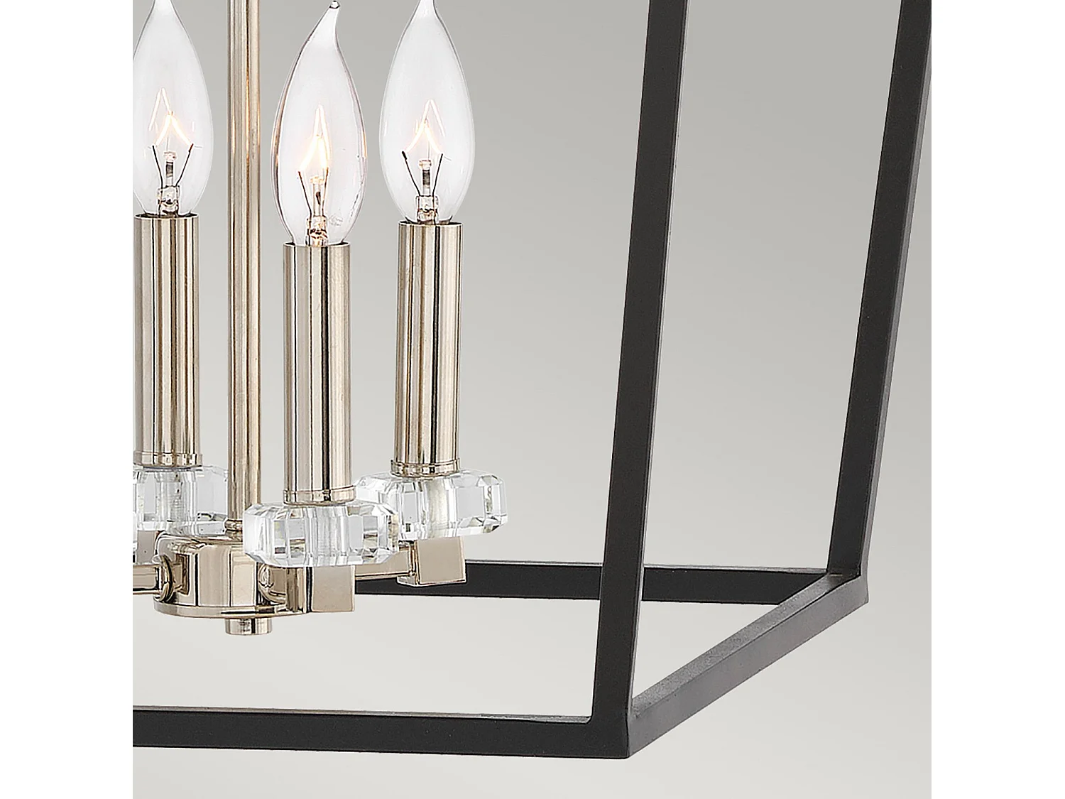 Elstead Hinkley Stinson Laternen Pendelleuchte Schwarz mit poliertem Nickel