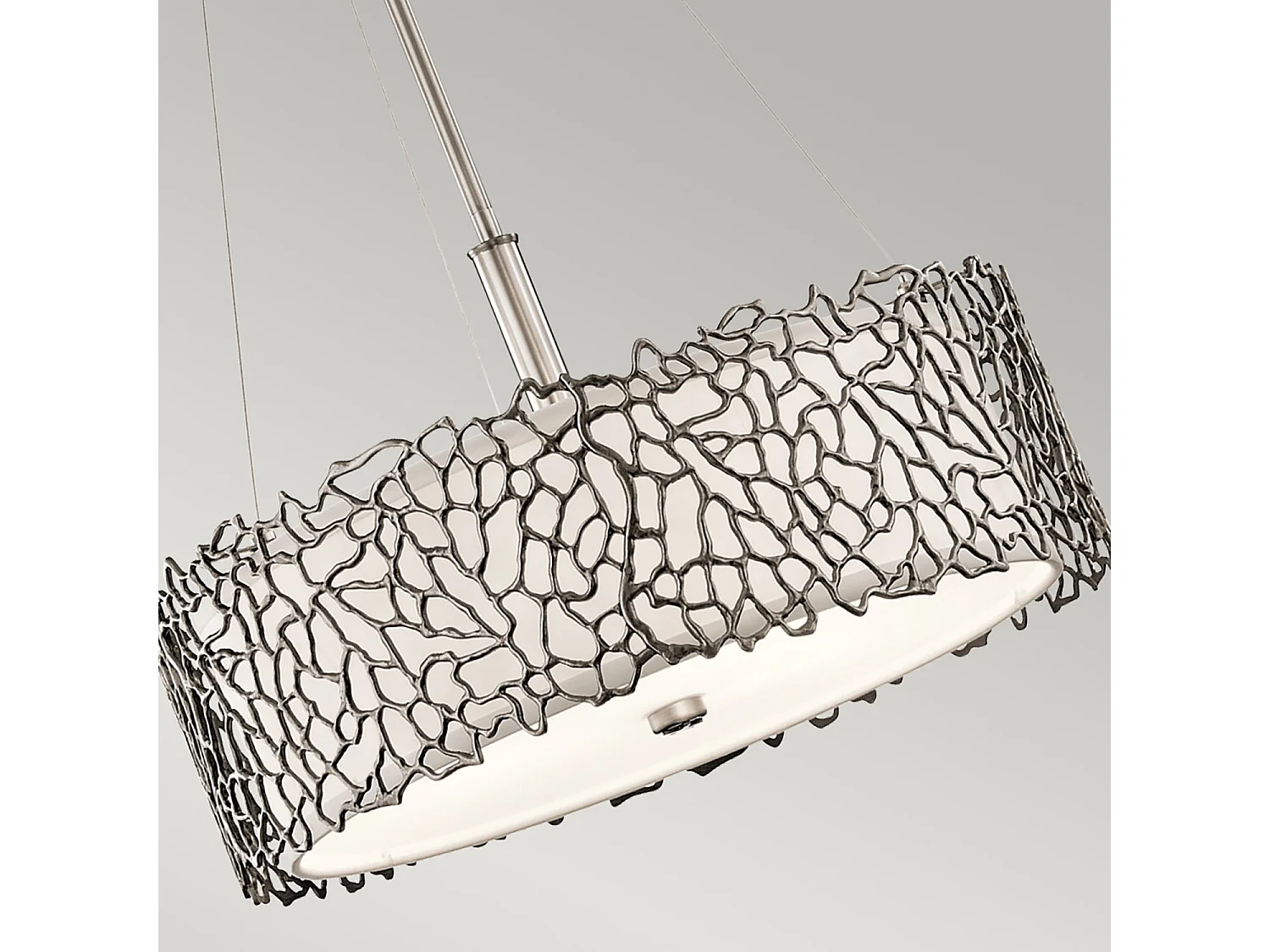 Elstead Coral - 3 Lichtdecken Duo-Mount Anhänger Classic Zinn, Silberkoralle, E27