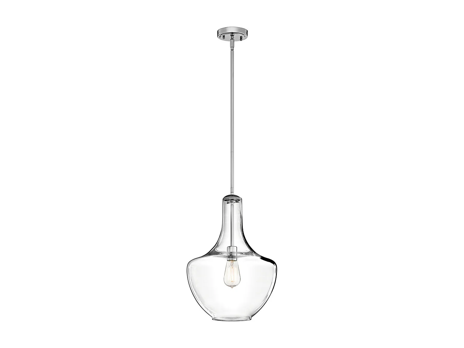 Elstead Everly - 1 licht Medium Dome Deckenpendelleuchte Chrom, E27