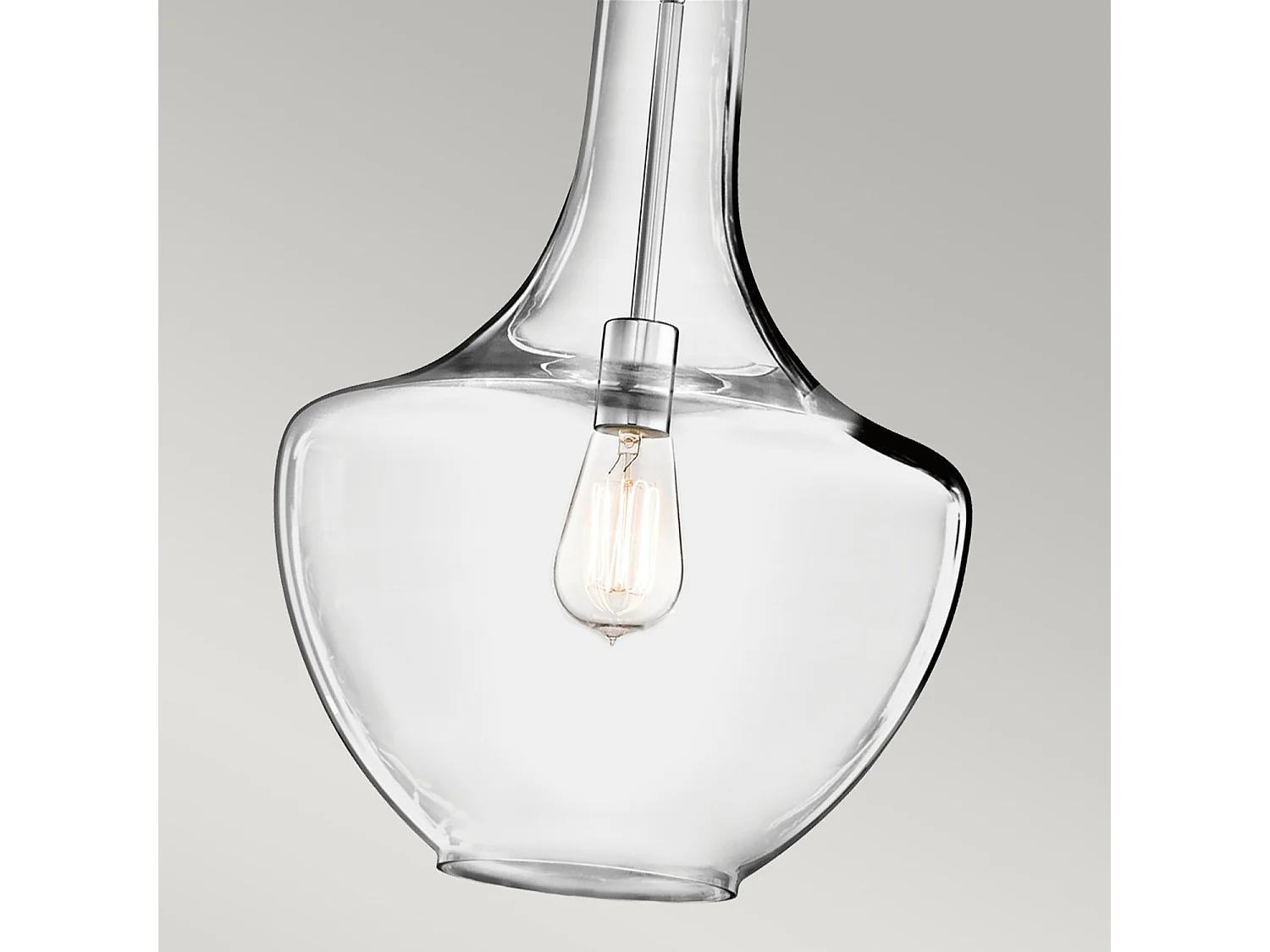 Elstead Everly - 1 licht Medium Dome Deckenpendelleuchte Chrom, E27