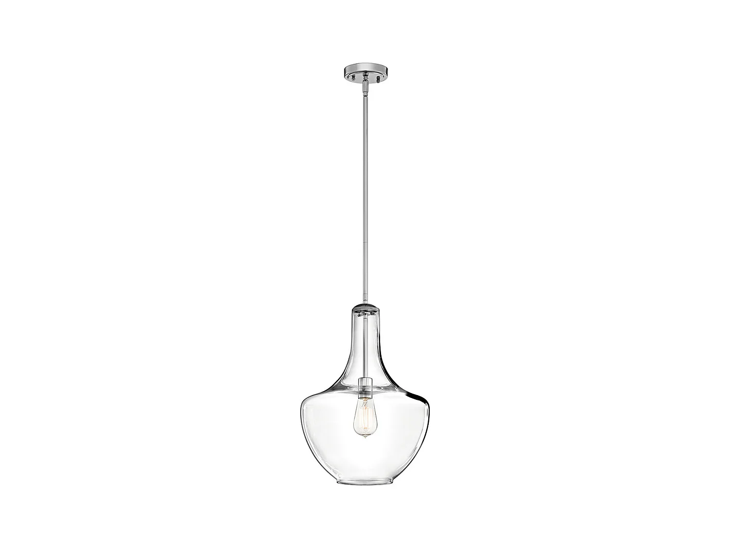 Elstead Everly Plafonnier dôme moyen à 1 lumière, chrome, E27