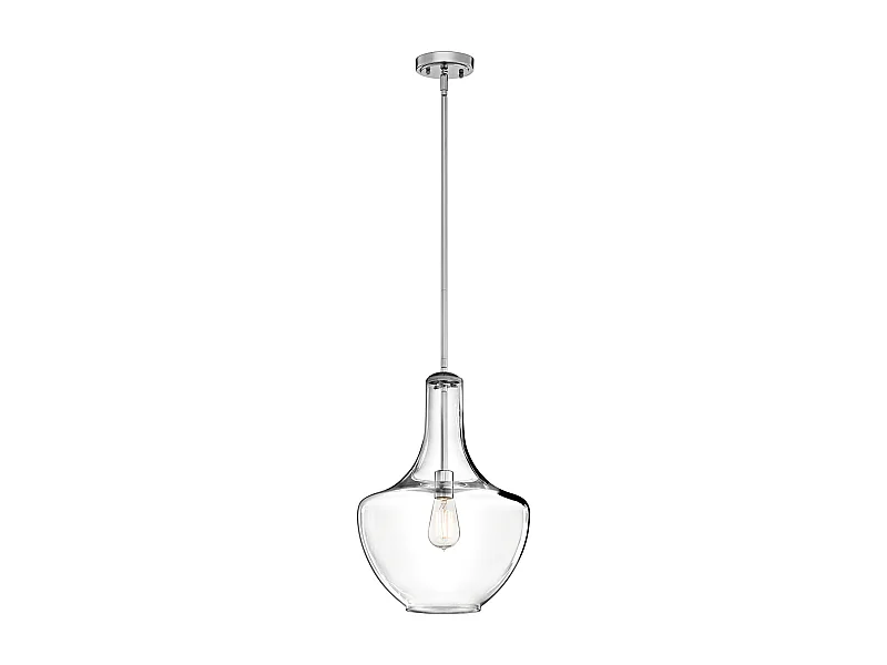 Elstead Everly - 1 licht Medium Dome Deckenpendelleuchte Chrom, E27
