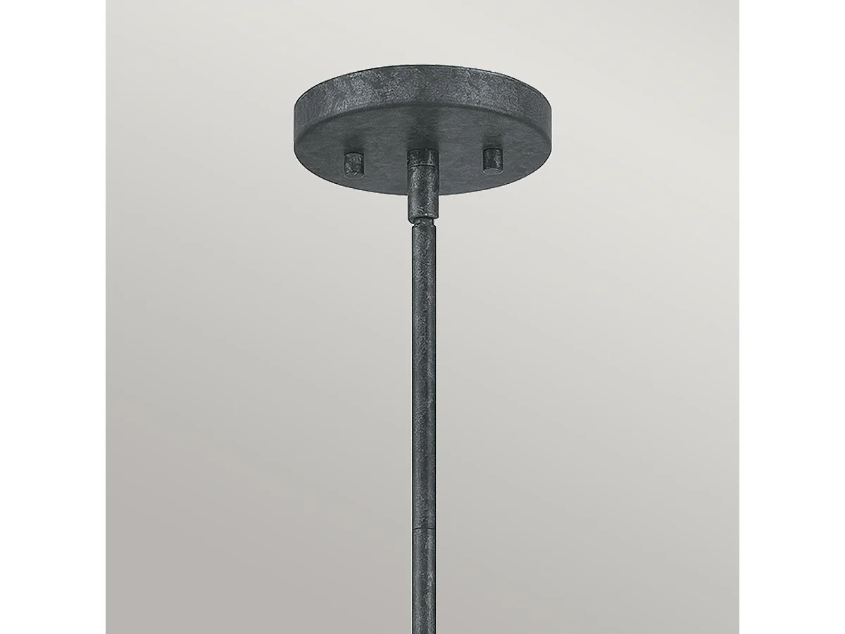 Elstead Quoizel Vanguard Drahtgestell-Pendel-Deckenleuchte Altschwarz