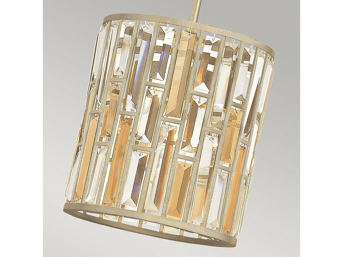 Elstead Gemma - 1 leichte Decke Mini Anhänger Silberblatt, E27