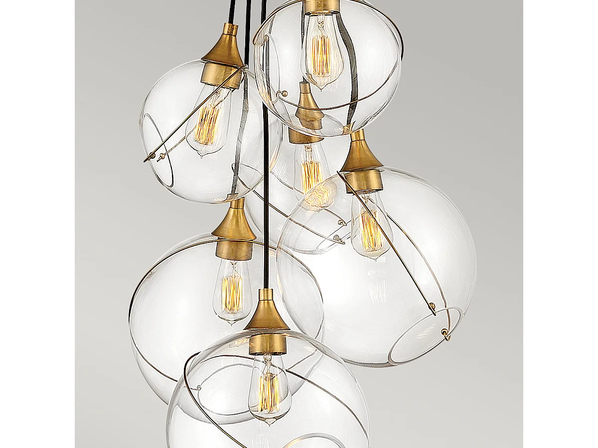 Skye Lisa McDennon di Hinkley 6 lampade a sospensione Heritage in ottone