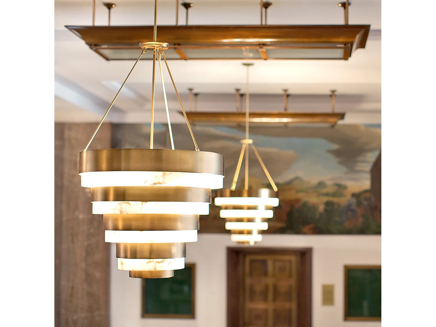 Elstead Hinkley Echelon Cylindrisk taklampa Heritage Mässing