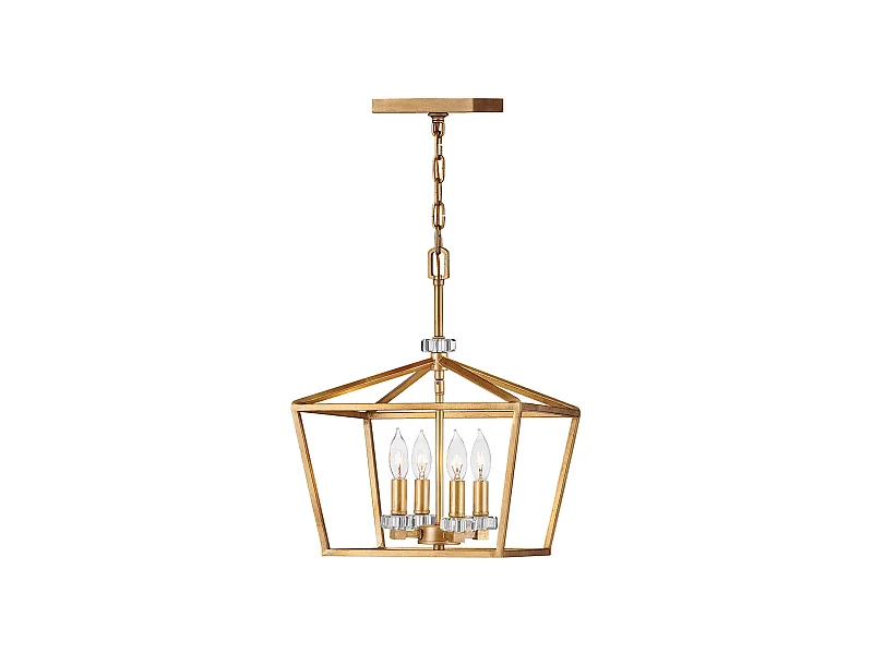 Elstead Hinkley Stinson Laternen Pendelleuchte Messing in Distressed-Optik