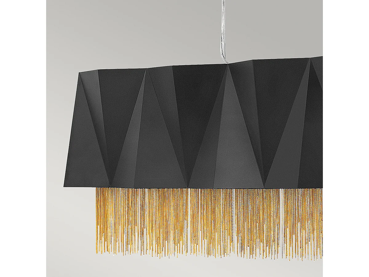 Lampadario Elstead Zuma a 6 luci, nero satinato, oro, attacco E27