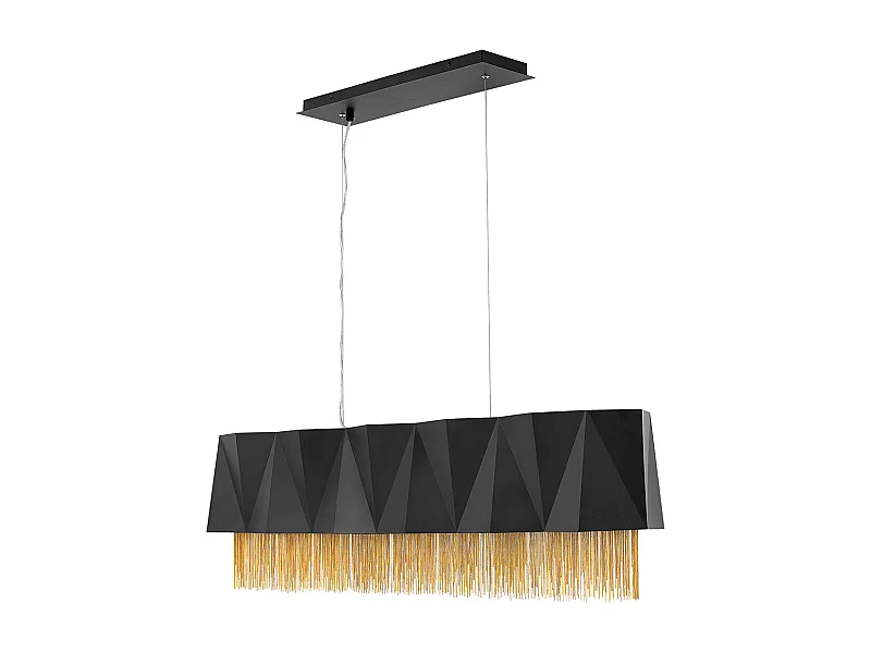 Lampadario Elstead Zuma a 6 luci, nero satinato, oro, attacco E27