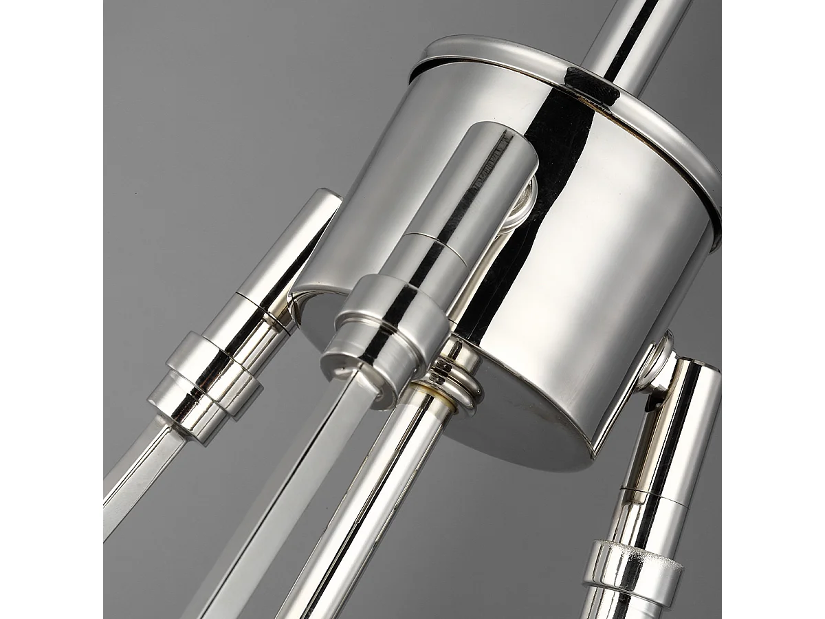 Sospensione Contemporanea Harper Acciaio Nichel Lucido Vetro 1 Luce E14