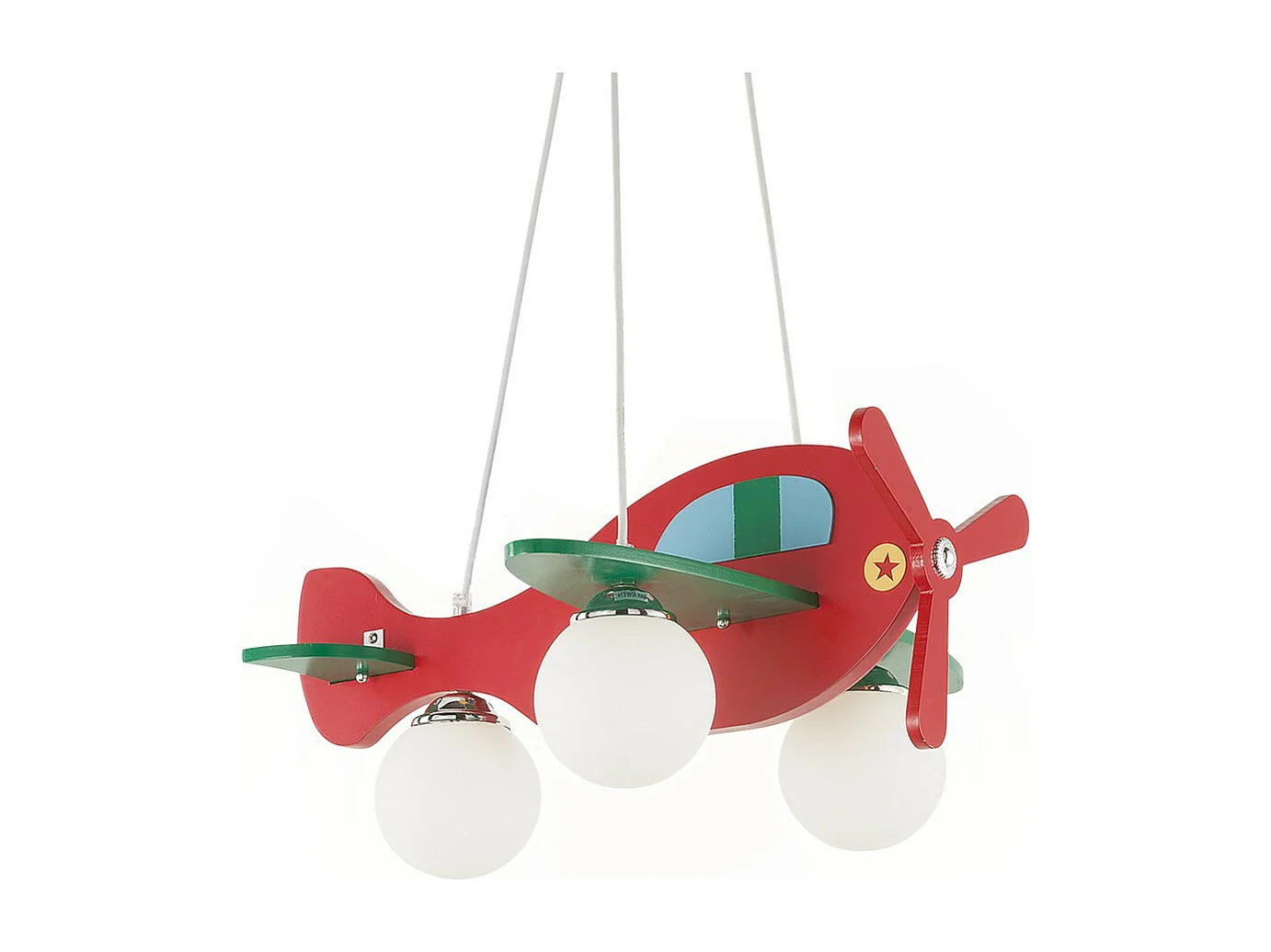 Ideal Lux Avion Pendentif avion rouge et vert, E14