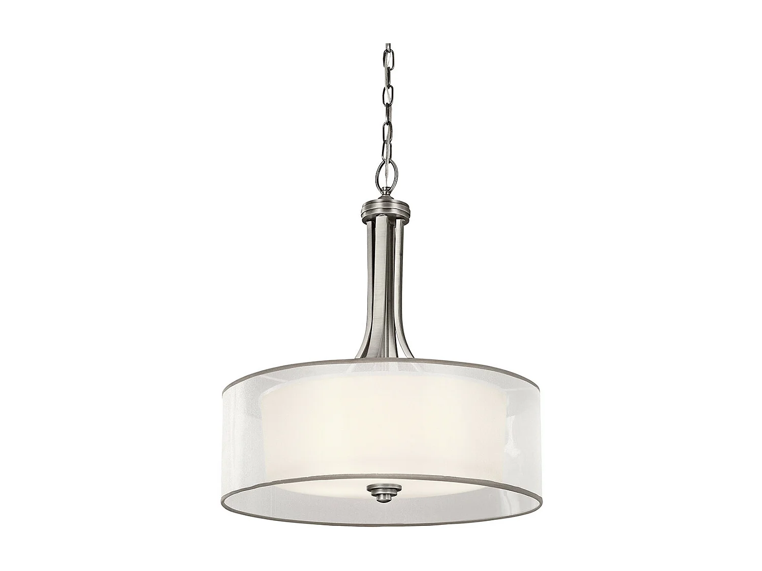 Grande suspension à 4 ampoules Elstead Lacey, étain antique, E27