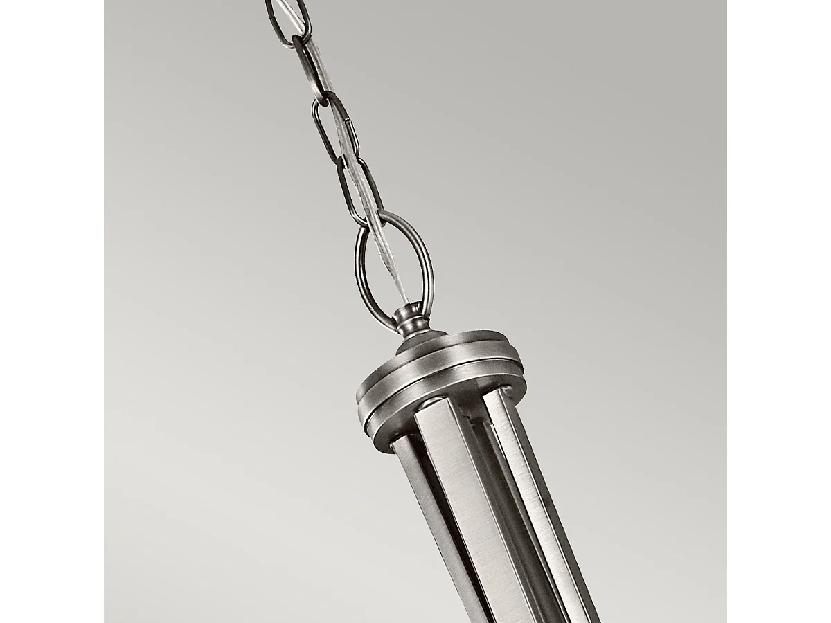 Grande suspension à 4 ampoules Elstead Lacey, étain antique, E27