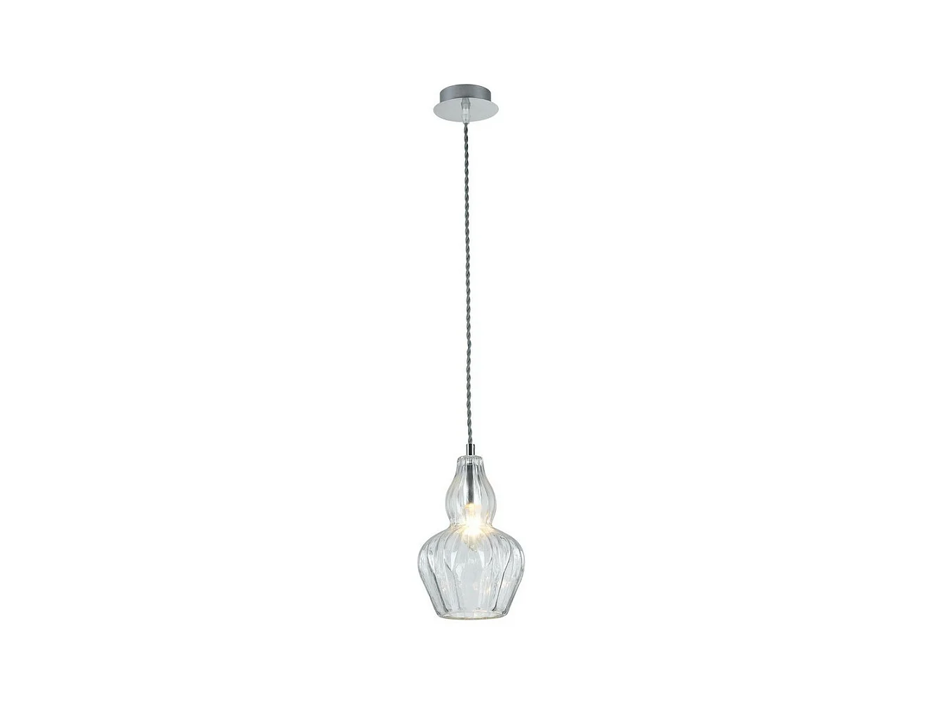 Eustoma Plafonnier Dome Nickel, 1 lumière, E14