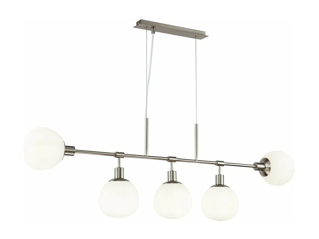 Erich Decken-Pendelleuchte Nickel, 5-flammig, E14