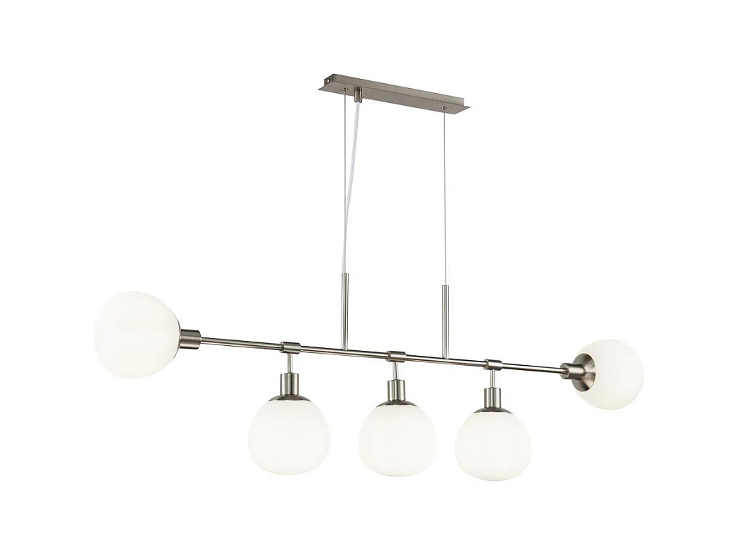 Erich Plafonnier Suspension Nickel, 5 Lumières, E14