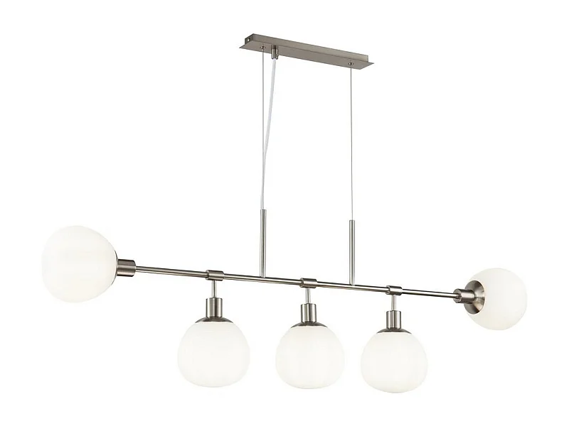 Erich Decken-Pendelleuchte Nickel, 5-flammig, E14