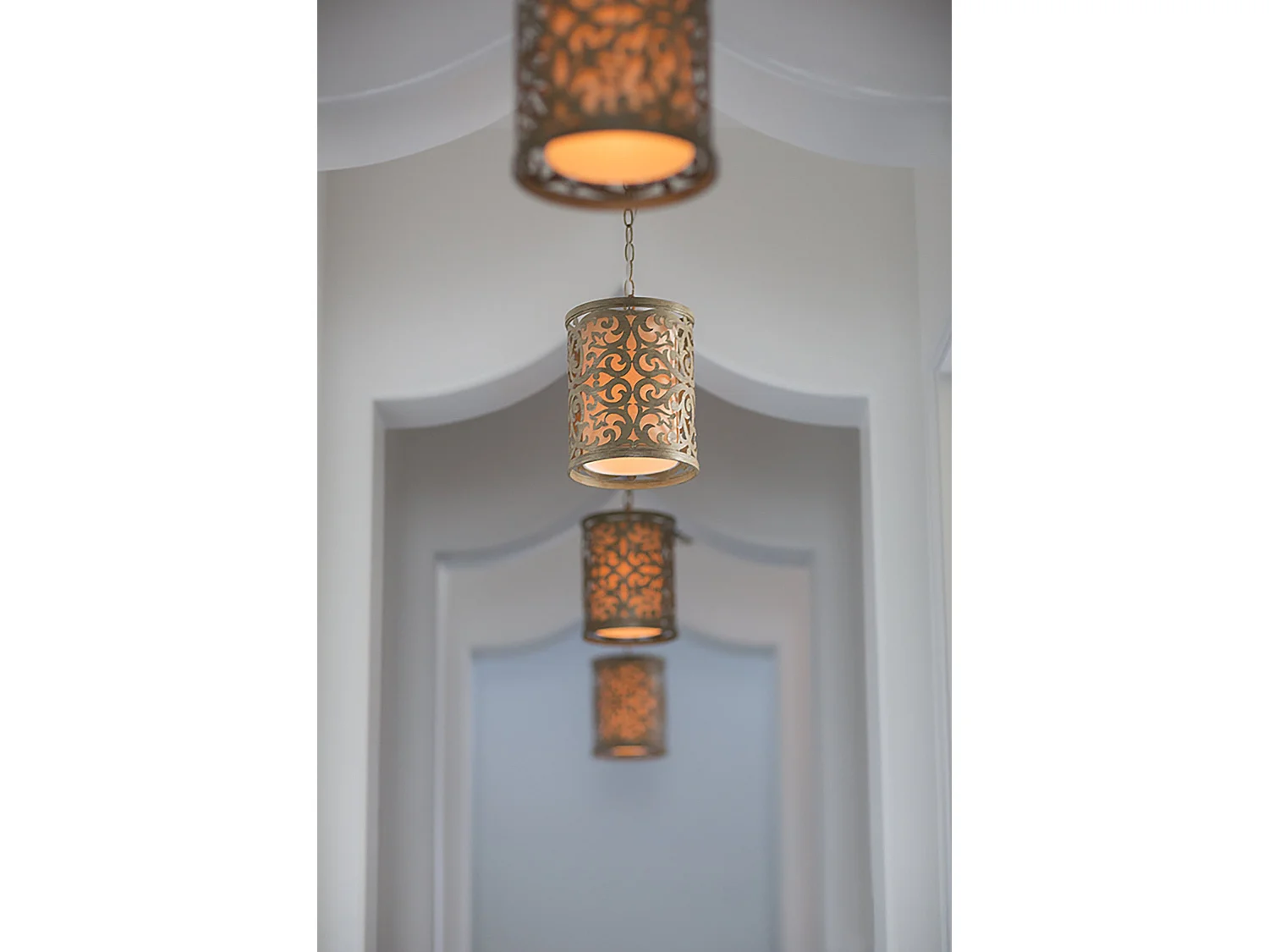 Elstead Carabel Mini suspension à 1 ampoule au plafond champagne brossé, E27