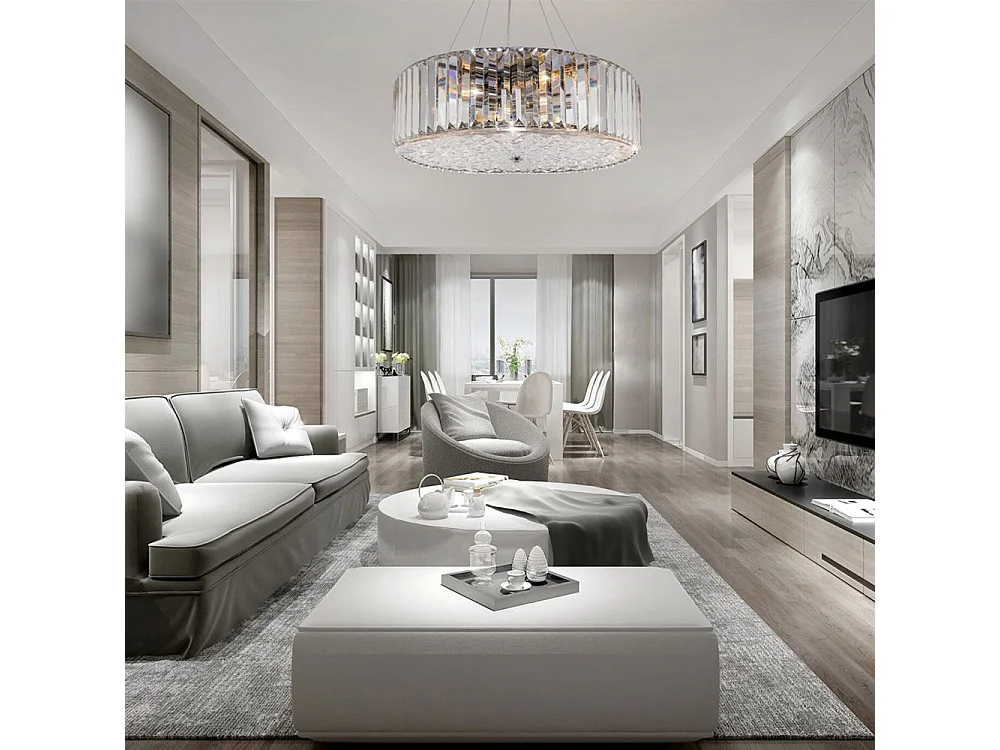 Maytoni Recinto Plafón Modern Recinto 6 Luces Cromo Cristal