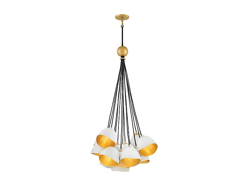 Lampadario Industrial Nordico Nula Acciaio 15 Luci E14