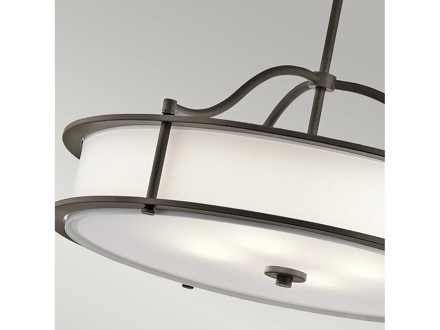 Elstead Emory - Lampadario a sospensione rotondo a 4 luci semi-filo in peltro, E27