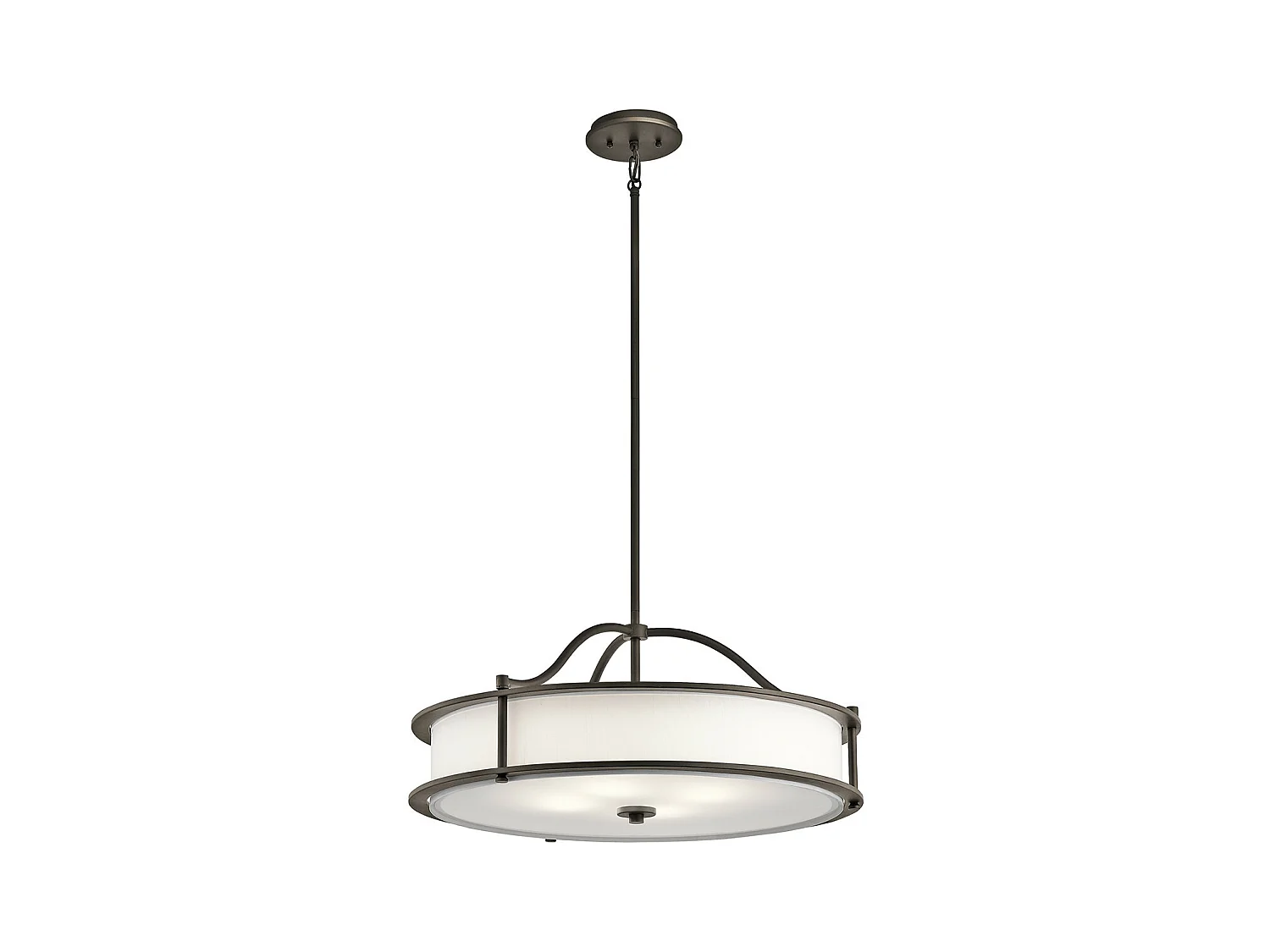Elstead Emory Plafonnier rond semi-affleurant à 4 ampoules en étain, E27