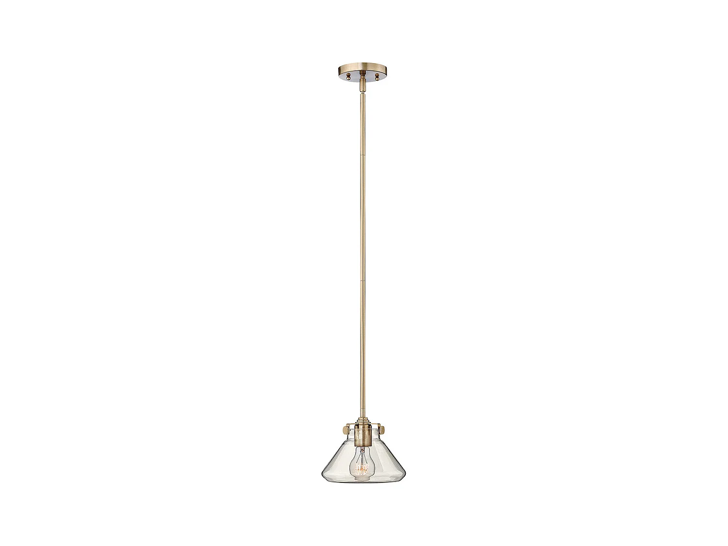 Elstead Congress Luminaire suspendu à 1 ampoule dôme en verre transparent caramel brossé, E27